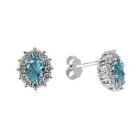 Orecchini Gazzola Gioielli Donna in Oro bianco Acquamarina 1.45 Ct OR-160-16-1-FG75-4-A-OV-N-F-VS - OR-160-16-1-FG75-4-A-OV-N-F-VS/SI